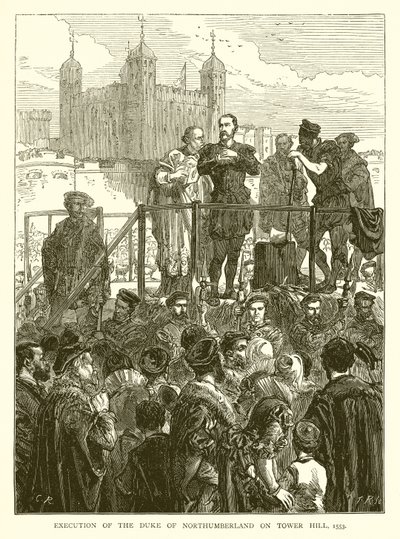 Egzekucja księcia Northumberland na Tower Hill, 1553 autorstwa English School