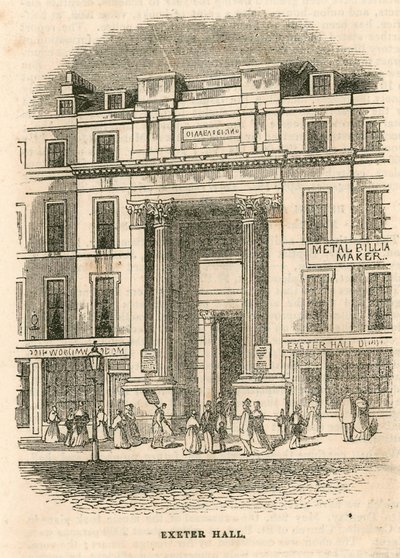 Exeter Hall, Strand, Londyn autorstwa English School