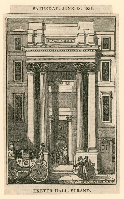 Exeter Hall, Strand, Londyn autorstwa English School