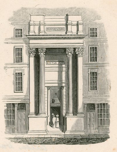 Exeter Hall, Strand, Londyn autorstwa English School