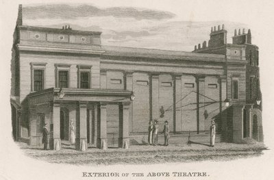 Na zewnątrz Regency Theatre, Tottenham Street, Tottenham Court Road, Londyn autorstwa English School