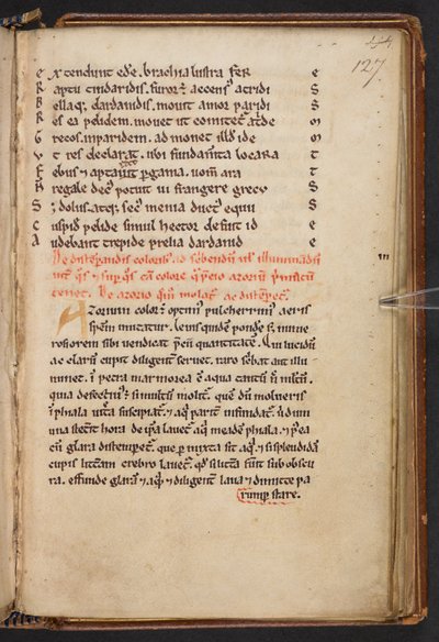 Fragmenty Historii Anglii Henryka z Huntingdon, Cotton MS Titus D XXIV, f.127r (welin) autorstwa English School