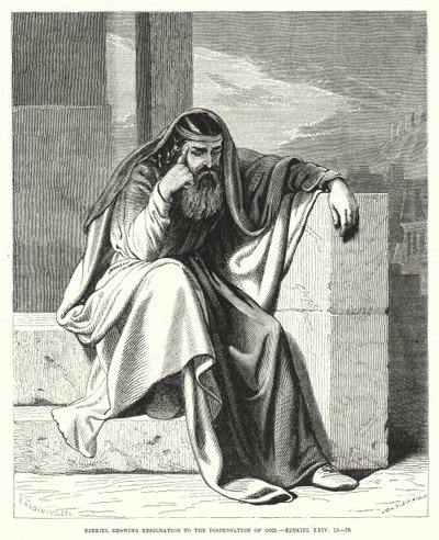 Ezechiel pokazuje rezygnację z dyspensacji Bożej, Ezechiel XXIV autorstwa English School