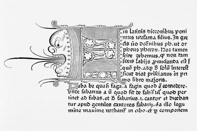 Faksymile strony z Catholicon, wydrukowane przez Johannesa Gutenberga, Moguncja, 1460 autorstwa English School