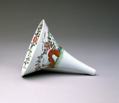Lejek do wina Famille Rose, porcelana Worcester, 1753-55 (porcelana emaliowana) autorstwa English School