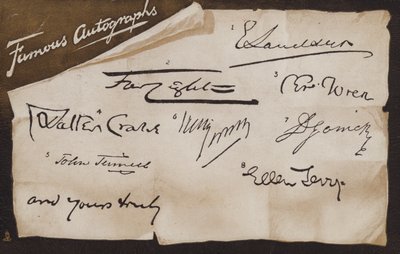 Słynne autografy i ty naprawdę (litografia) autorstwa English School