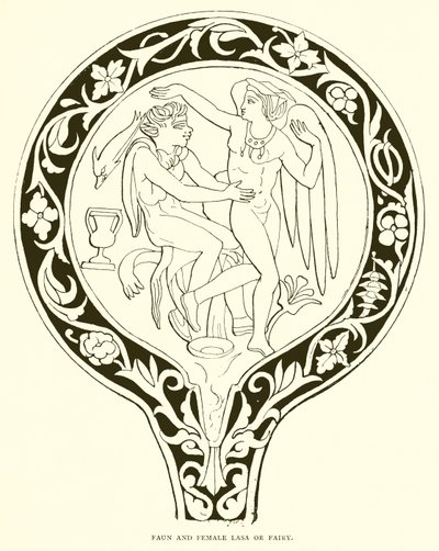 Faun i żeńska lasa lub wróżka autorstwa English School
