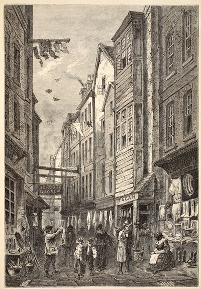 Field Lane około 1840 autorstwa English School