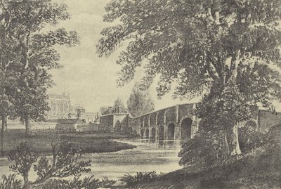 Most piętnastołukowy, 1818 (grawiura) autorstwa English School