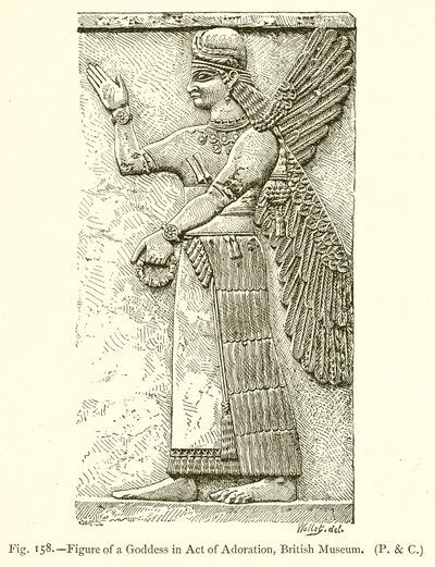 Figura bogini w akcie adoracji, British Museum autorstwa English School