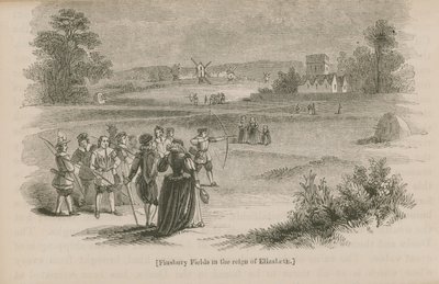 Finsbury Fields za panowania królowej Elżbiety I autorstwa English School