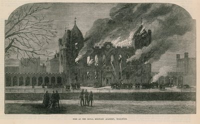 Pożar w Królewskiej Akademii Wojskowej w Woolwich autorstwa English School