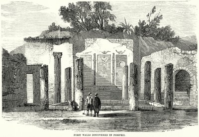 Pierwsze mury odkryte w Pompejach (rycina) autorstwa English School