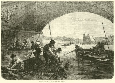 Łowienie broni w Sekwanie, kwiecień 1871 autorstwa English School