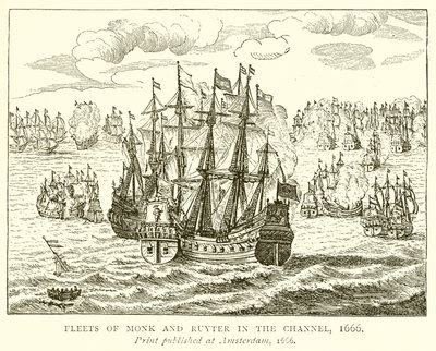 Floty Monka i Ruytera w Kanale, 1666 autorstwa English School