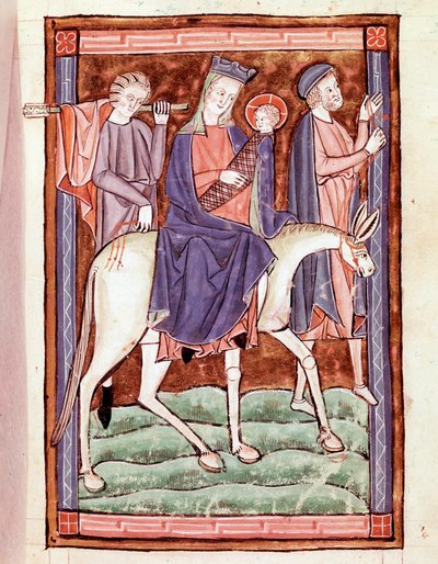 Lot do Egiptu Strona zaczerpnięta z angielskiego rękopisu z XIII-wiecznej Wenecji, Biblioteca Marciana autorstwa English School