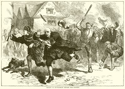 Ucieczka Hutchinsona przed buntownikami autorstwa English School