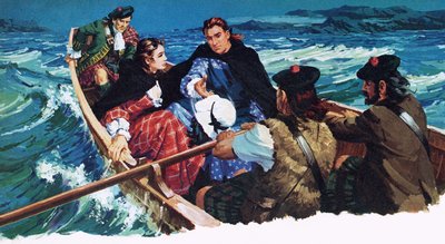 Flora Macdonald prowadzi młodego pretendenta do bezpieczeństwa autorstwa English School