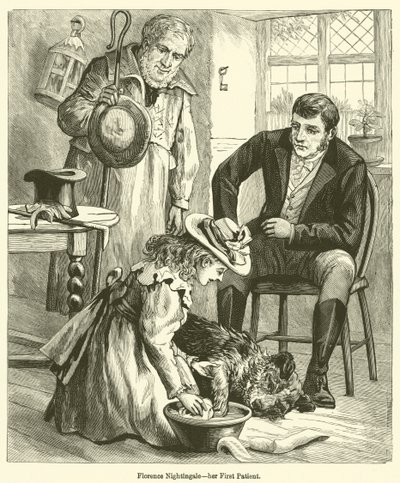 Florence Nightingale, jej pierwsza pacjentka (rycina) autorstwa English School