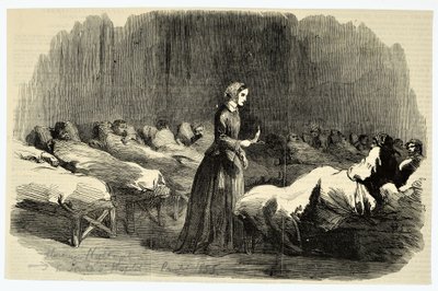 Florence Nightingale w szpitalu Barrack, Scutari, 1855 autorstwa English School