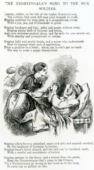 Florence Nightingale opiekuje się chorym żołnierzem na Krymie autorstwa English School