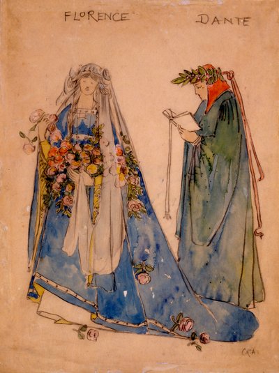 Florencja i Dante, lata 90. XIX wieku autorstwa English School