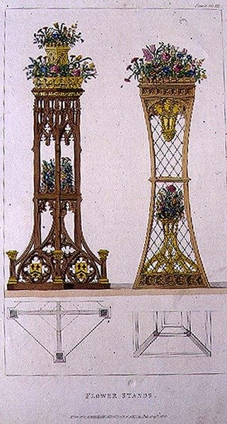 Kwietniki, tablica 163 z Repozytorium Sztuki Ackermanna, wydana 1809-28 (kolor lito) autorstwa English School