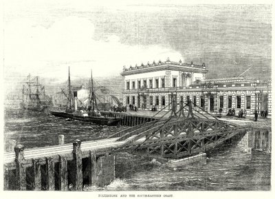 Folkestone i południowo-wschodnie wybrzeże (grawerowanie) autorstwa English School