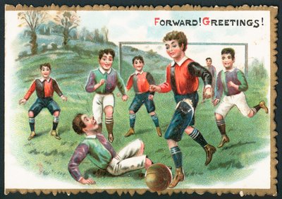 Mecz piłki nożnej (naprzód! Pozdrowienia!), Kartka świąteczna autorstwa English School