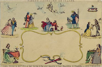 Foress Courting Envelope, wyd. przez panów Fores, c.1840 autorstwa English School