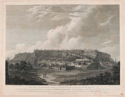 Fortress of Gwalior (linia grawerowana, kolorowa) autorstwa English School