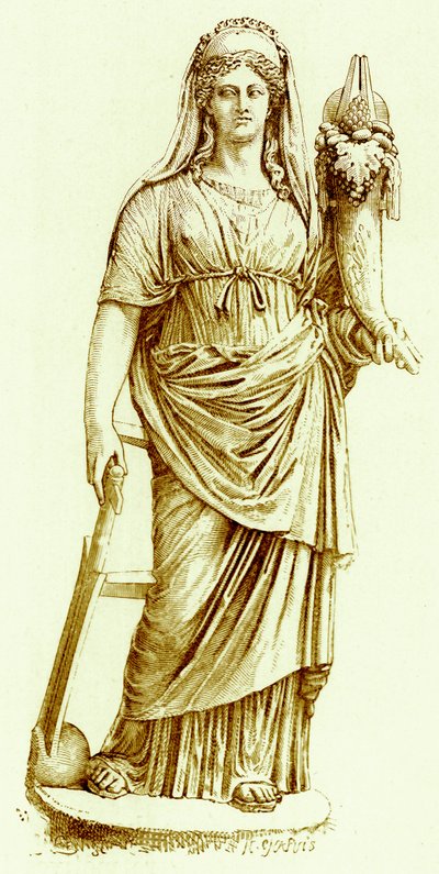 Fortuna, posąg w Watykanie, ilustracja z Historii Rzymu autorstwa Victora Duruy, opublikowana w 1884 r. (obraz ulepszony cyfrowo) autorstwa English School