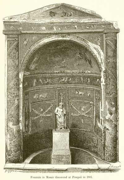 Fontanna w Mozaice odkryta w Pompejach w 1881 r. autorstwa English School