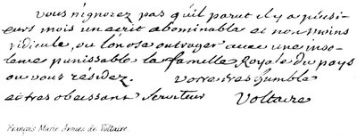 Francois Marie Arouet autorstwa Voltaire autorstwa English School