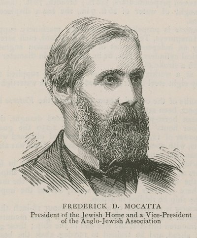 Frederick D Mocatta, prezes Domu Żydowskiego i wiceprezes Stowarzyszenia Anglo-Żydów autorstwa English School
