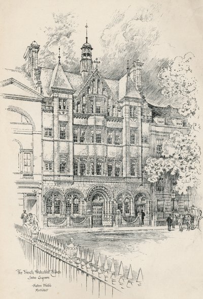 Francuski kościół protestancki, plac Soho autorstwa English School