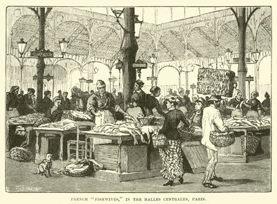 Francuskie żony rybne, w Halles Centrales, Paryż autorstwa English School