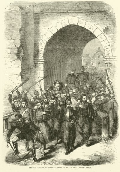 Wojska francuskie opuszczające Strasburg po kapitulacji, wrzesień 1870 autorstwa English School