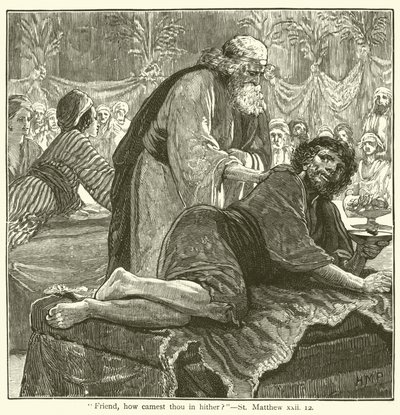„Przyjacielu, jak tu wszedłeś?”, St Matthew, xxii autorstwa English School