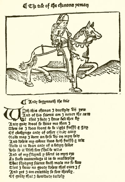 Z drugiego wydania Chaucers Canterbury Tales wydrukowanego przez Caxton autorstwa English School