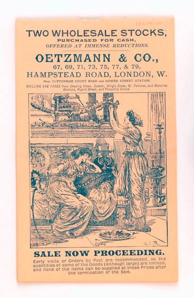 Przednia okładka z katalogu Oetzmann & Co., ok. 1885-90 (druk) autorstwa English School