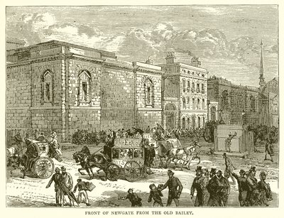 Front Newgate od Starego Bailey autorstwa English School