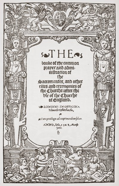 Frontyspis, Księga Wspólnej Modlitwy, 1549 autorstwa English School