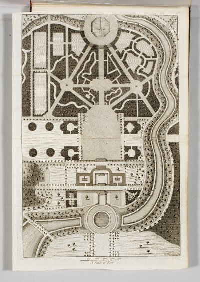 Frontyspis z „Ichnographia Rustica: czyli rekreacja szlachcica, dżentelmena i ogrodnika” Stephena Switzera autorstwa English School