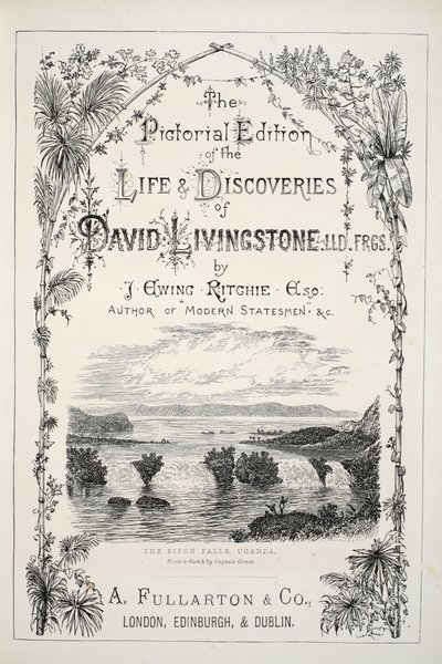 Frontyspis z The Pictorial Edition of the Life and Discoveries of David Livingstone autorstwa J. Ewing Richie, wyd. przez A. Fullartona & Co., 1876 autorstwa English School