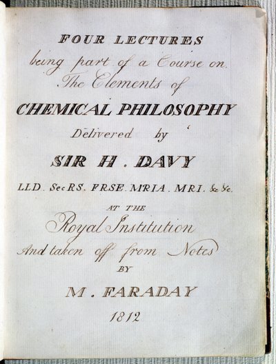 Frontyspis do czterech wykładów na temat elementów filozofii chemicznej Sir H.Davy
