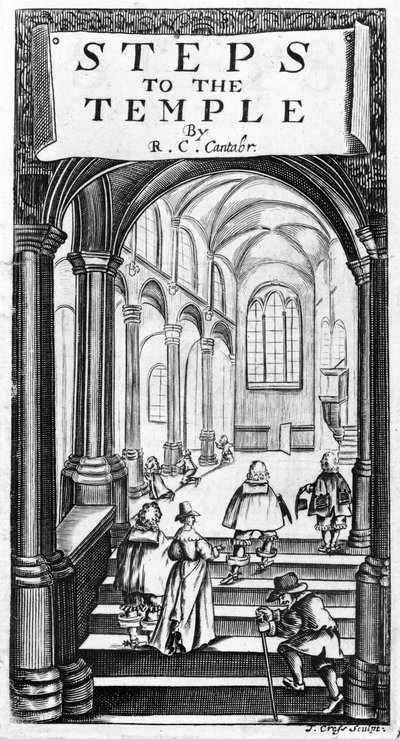 Frontyspis do Steps to the Temple autorstwa Richarda Crashawa, rytowany przez J. Crossa, 1648 autorstwa English School