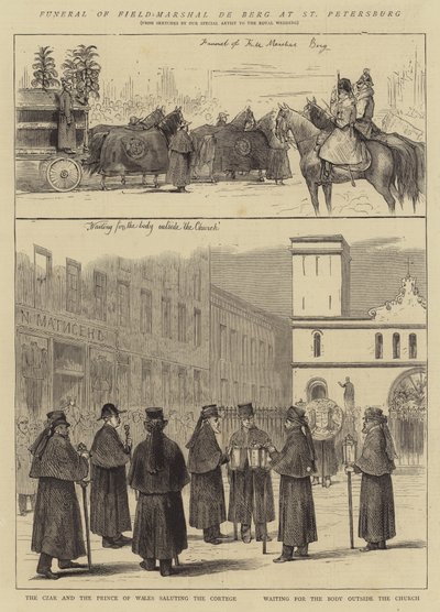 Pogrzeb feldmarszałka de Berga w Petersburgu (rycina) autorstwa English School