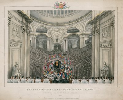 Pogrzeb Wielkiego Księcia Wellington (kolorowy grawerunek) autorstwa English School