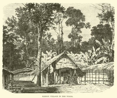 Gaboon Village w lesie autorstwa English School